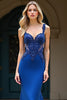 Load image into Gallery viewer, Royal Blue Mermaid Cut-Out Long Prom Dress with Appliques