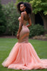 Load image into Gallery viewer, Sparkly Blush Pink Mermaid Tulle Strapless Long Prom Dress