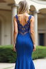 Load image into Gallery viewer, Mermaid Royal Blue Spaghetti Straps Long Prom Dress with Appliques