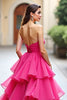 Load image into Gallery viewer, Dark Green Tiered Strapless Tulle Long Prom Dress