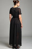 Load image into Gallery viewer, Black Short Sleeve Chiffon Plus Size Mother of the Bride Dress