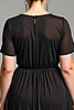 Load image into Gallery viewer, Black Short Sleeve Chiffon Plus Size Mother of the Bride Dress