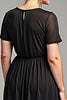 Load image into Gallery viewer, Black Short Sleeve Chiffon Plus Size Mother of the Bride Dress