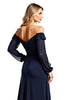 Load image into Gallery viewer, Navy Off the Shoulder Long Sleeves Mother of the Bride Dress