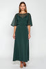 Load image into Gallery viewer, Pine Chiffon Scoop Neck Mother of the Bride Dress with Short Sleeves