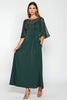 Load image into Gallery viewer, Pine Chiffon Scoop Neck Mother of the Bride Dress with Short Sleeves