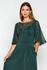 Load image into Gallery viewer, Pine Chiffon Scoop Neck Mother of the Bride Dress with Short Sleeves