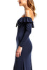 Load image into Gallery viewer, Navy Sweetheart Long Sleeves Mother of the Bride Dress with Ruffles