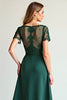 Load image into Gallery viewer, Pine Illusion Neck Mother of the Bride Dress with Beading