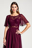 Load image into Gallery viewer, Cabernet Round Neck Embroideried Midi Length Mother of the Bride Dress