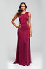 Load image into Gallery viewer, Burgundy Sheath Beaded Long Mother of the Bride Dress