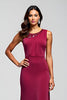 Load image into Gallery viewer, Burgundy Sheath Beaded Long Mother of the Bride Dress