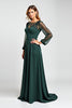 Load image into Gallery viewer, Pine Sheath Illusion Neck Mother of the Bride Dress with Long Sleeves