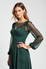 Load image into Gallery viewer, Pine Sheath Illusion Neck Mother of the Bride Dress with Long Sleeves