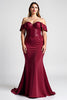 Load image into Gallery viewer, Burgundy Mermaid Sweetheart Long Mother of the Bride Dress