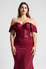 Load image into Gallery viewer, Burgundy Mermaid Sweetheart Long Mother of the Bride Dress