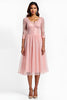 Load image into Gallery viewer, Blush Pink A Line V-Neck Long Mother of the Bride Dress with Sleeves