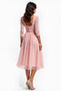 Load image into Gallery viewer, Blush Pink A Line V-Neck Long Mother of the Bride Dress with Sleeves