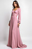 Load image into Gallery viewer, Dusty Rose A Line V-Neck Long Sleeves Mother of the Bride Dress