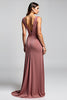 Load image into Gallery viewer, Desert Rose V-Neck Ruched Long Mother of the Bride Dress