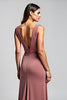 Load image into Gallery viewer, Desert Rose V-Neck Ruched Long Mother of the Bride Dress