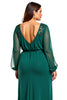 Load image into Gallery viewer, Plus Size Dark Green Chiffon Long Sleeves Mother of the Bride Dress