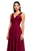 Load image into Gallery viewer, Burgundy A Line Long Chiffon Formal Dress with Appliques