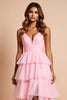 Load image into Gallery viewer, Blush Pink A Line Long Chiffon Prom Dress with Slit