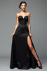 Load image into Gallery viewer, Black A Line Strapless Long Graduation Dress with Slit