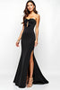 Load image into Gallery viewer, Black Mermaid Bow Keyhole Strapless Long Graduation Dress with Slit