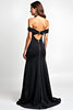 Load image into Gallery viewer, Black Mermaid Long Off the Shoulder Cut-Out Beaded Graduation Dress