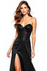 Load image into Gallery viewer, Black Strapless Corset Long Graduation Dress with Slit