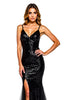 Load image into Gallery viewer, Sparkly Mermaid Sequins Long Tulle Graduation Dress with Slit