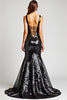 Load image into Gallery viewer, Sparkly Mermaid Sequins Crossed Straps Back Long Graduation Dress