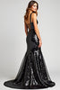 Load image into Gallery viewer, Sparkly Mermaid Sequins Crossed Straps Back Long Graduation Dress