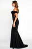 Load image into Gallery viewer, Black Mermaid Off the Shoulder Long Graduation Dress with Slit