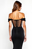 Load image into Gallery viewer, Black Mermaid Off the Shoulder Long Graduation Dress with Slit