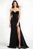 Load image into Gallery viewer, Black Sweetheart Long Appliques Graduation Dress with Slit