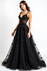 Load image into Gallery viewer, Black A Line Lace Corset Long Appliques Graduation Dress