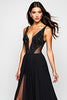 Load image into Gallery viewer, Black A Line Cut-Out Long Beaded Graduation Dress with Slit