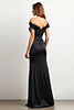 Load image into Gallery viewer, Black Mermaid Off the Shoulder Ruched Long Graduation Dress