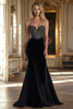 Load image into Gallery viewer, Black Sparkly Strapless Long Prom Dress with Beading