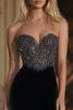 Load image into Gallery viewer, Black Sparkly Strapless Long Prom Dress with Beading