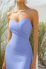 Load image into Gallery viewer, Sky Blue Strapless Satin Sheath Long Formal Dress