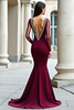 Load image into Gallery viewer, Burgundy Sparkly Mermaid Long Prom Dress with Beading