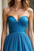 Load image into Gallery viewer, Tiered Blue Strapless A Line Long Prom Dress