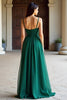 Load image into Gallery viewer, Ruched Green Spaghetti Straps A Line Long Prom Dress