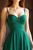 Load image into Gallery viewer, Ruched Green Spaghetti Straps A Line Long Prom Dress