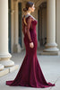 Load image into Gallery viewer, Sparkly Burgundy Scoop Mermaid Long Prom Dress with Beading