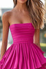 Load image into Gallery viewer, Fuchsia Strapless Tiered High-Low Long Prom Dress